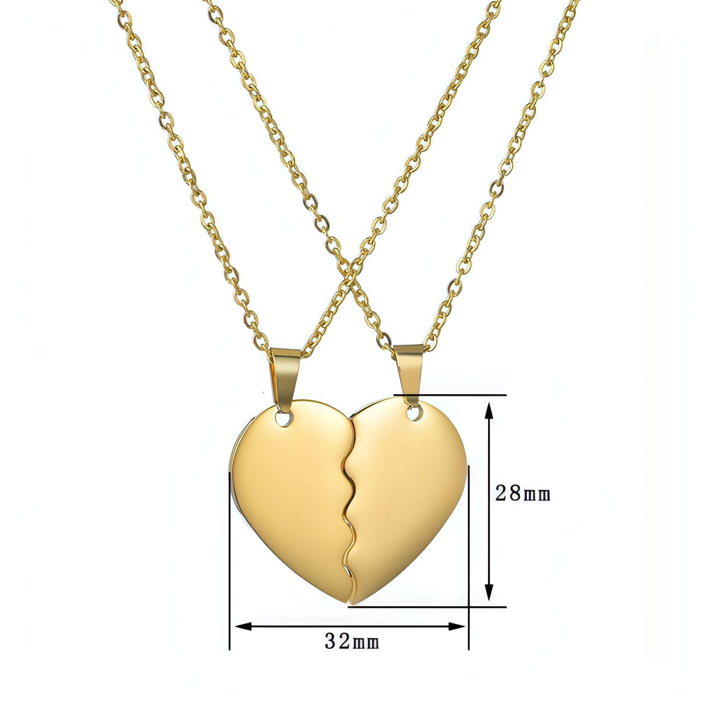 π Couple Heart Puzzle Necklace Γ’β¬?Two Halves, One Love
