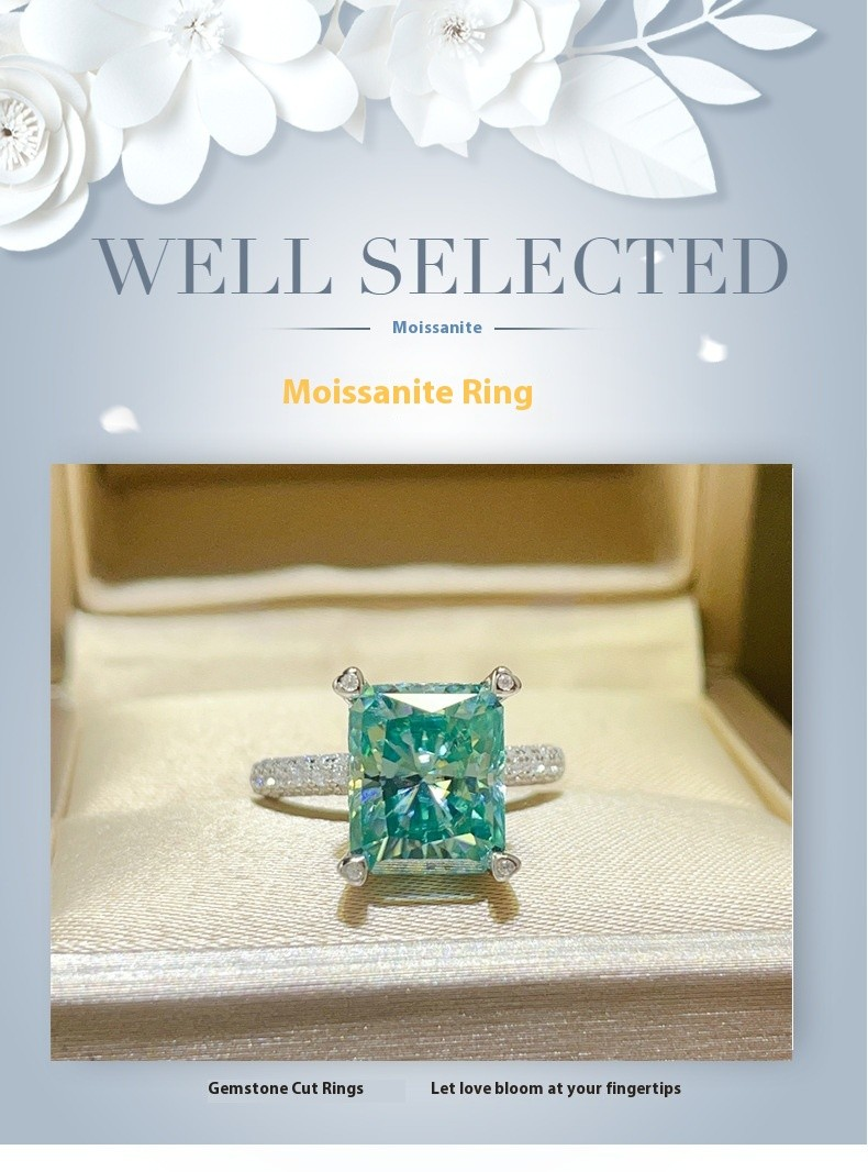 LuxeJewels��ParaGreen Royal �5K Moissanite Signature Ring