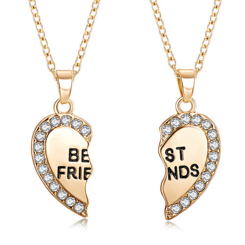 BondedHeartsâ„?â€?Custom Couple Necklaces (Split Heart Set)