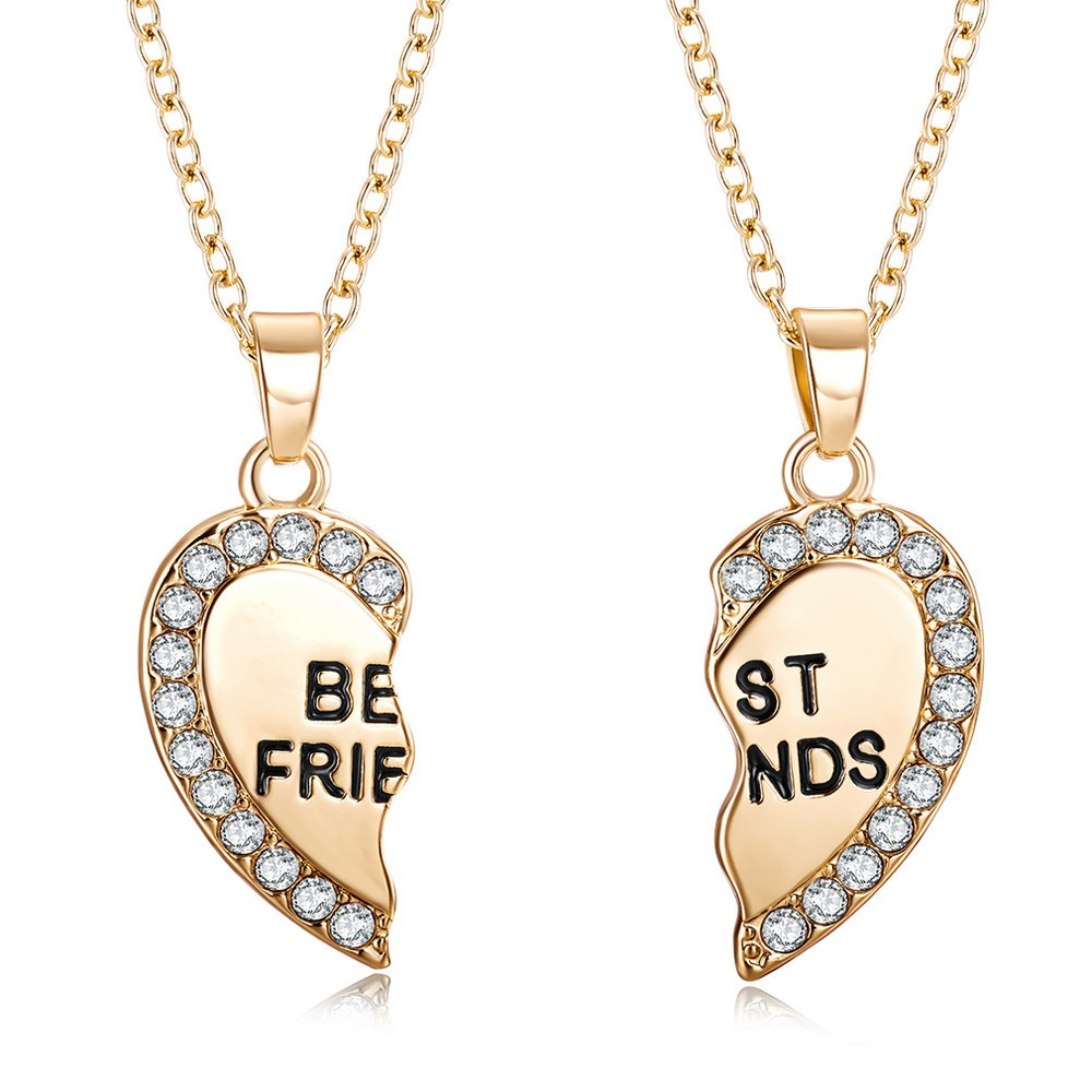 BondedHeartsâ„?â€?Custom Couple Necklaces (Split Heart Set)